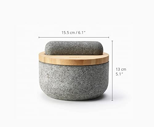 Joseph Joseph Dash Pestle and Mortar with Bamboo Lid - Granite