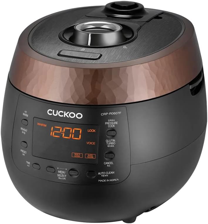 CUCKOO 6-Cup Pressure Rice Cooker & Warmer, Multi-Functional, Slow Cooker, GABA, Timer Brown
