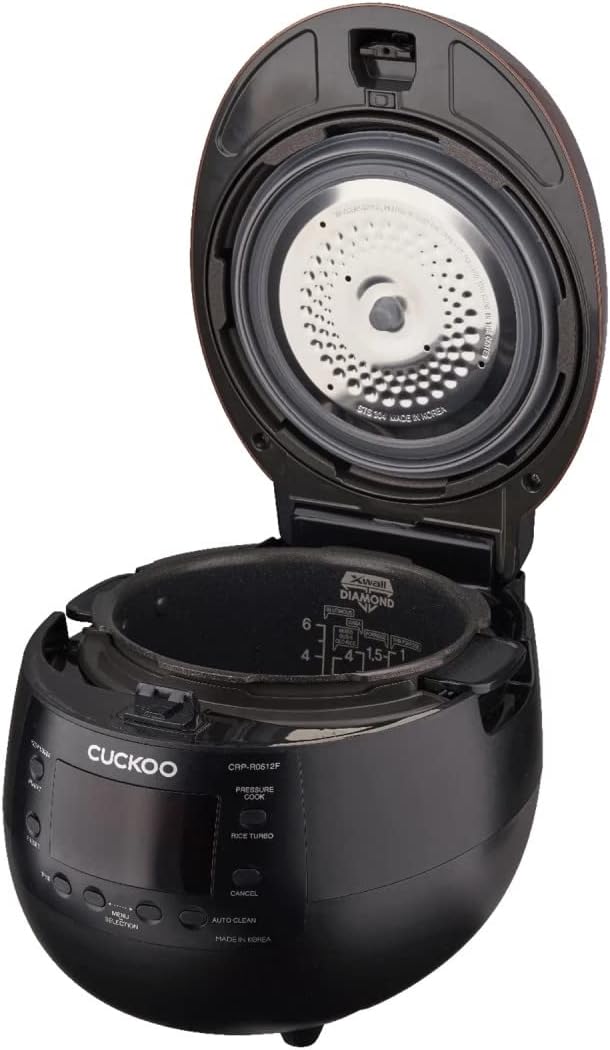 CUCKOO 6-Cup Pressure Rice Cooker & Warmer, Multi-Functional, Slow Cooker, GABA, Timer Brown