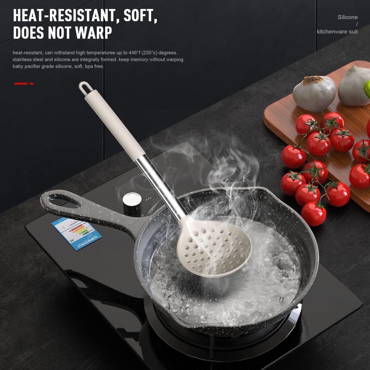 Large Silicone Cooking Utensils Set (Khaki)