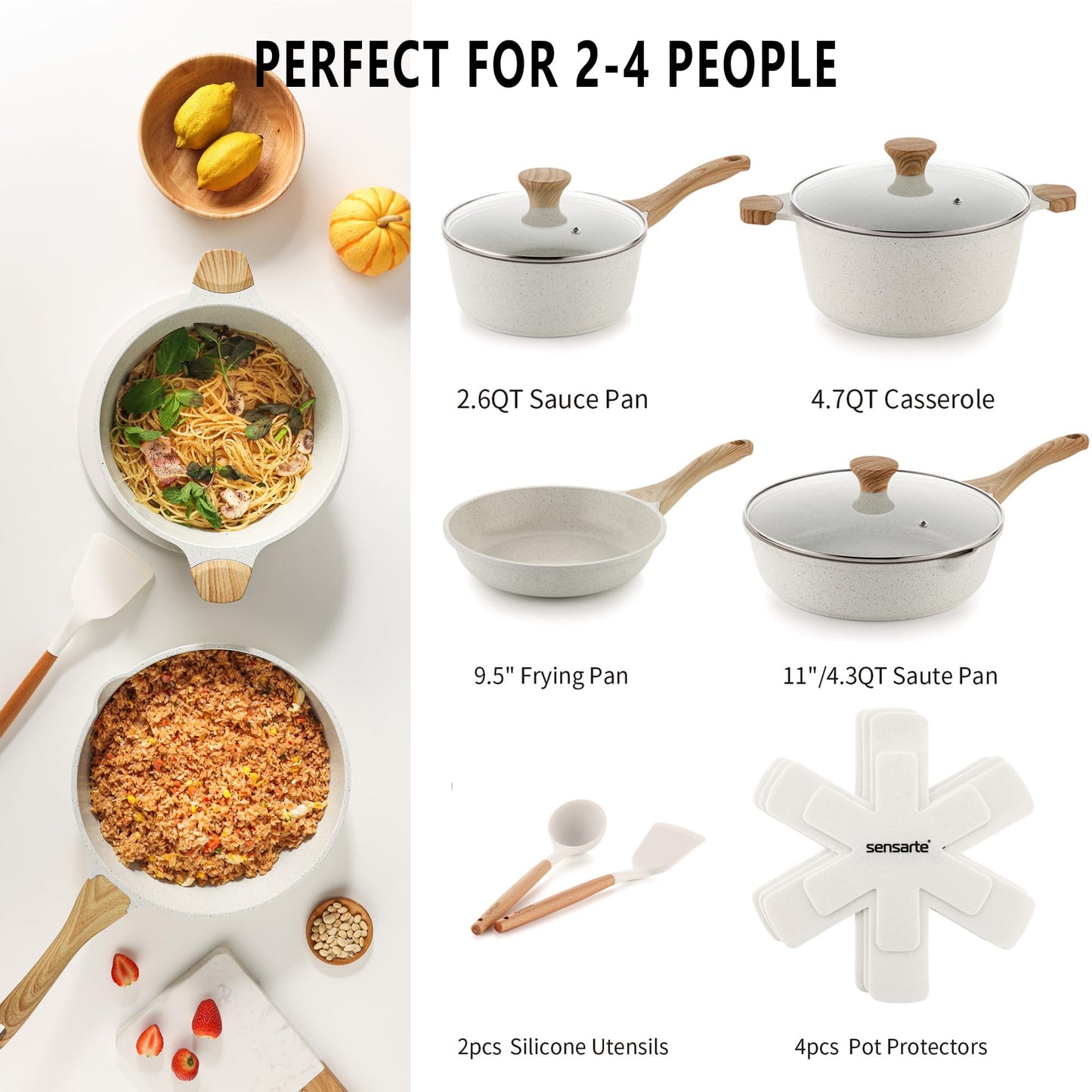 SENSARTE Nonstick Ceramic Cookware Set 13-Piece