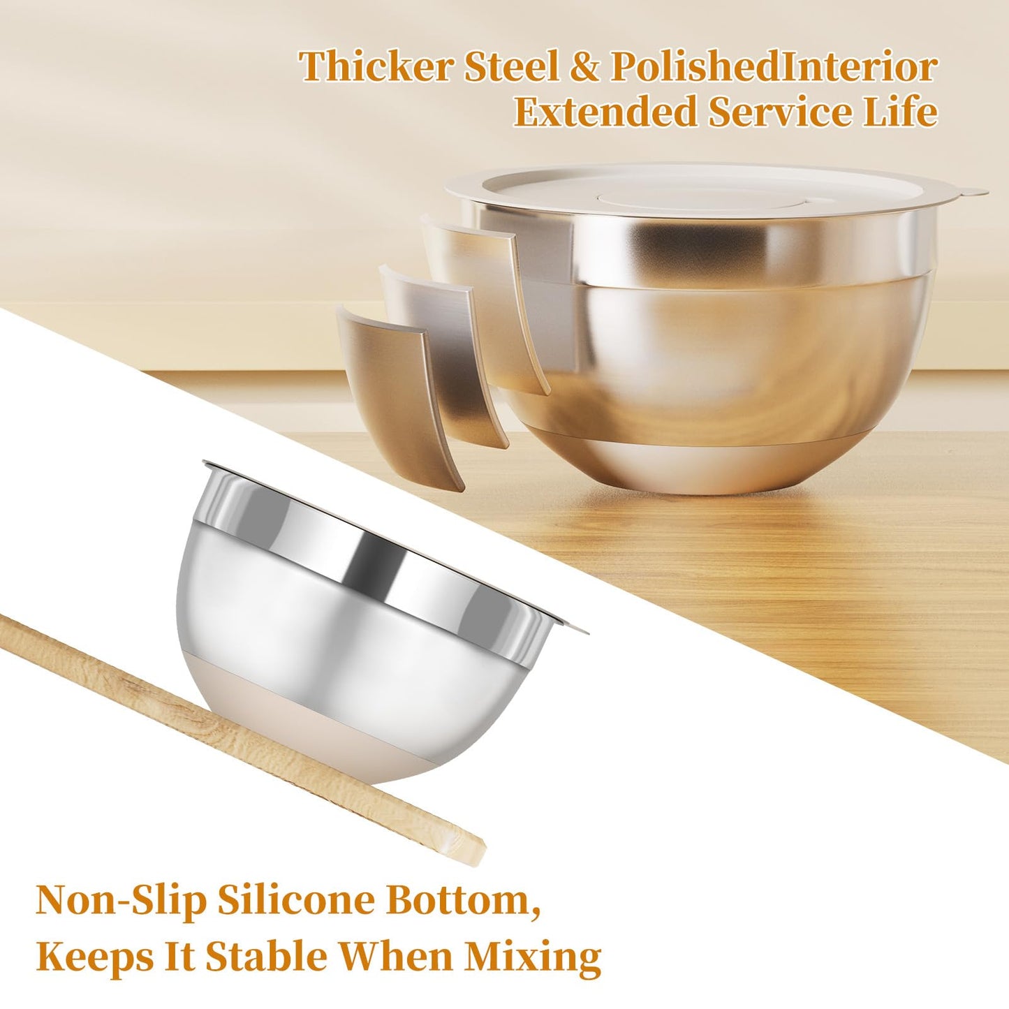 Fyrnova 6 Piece Stainless Steel Nesting Storage Bowls