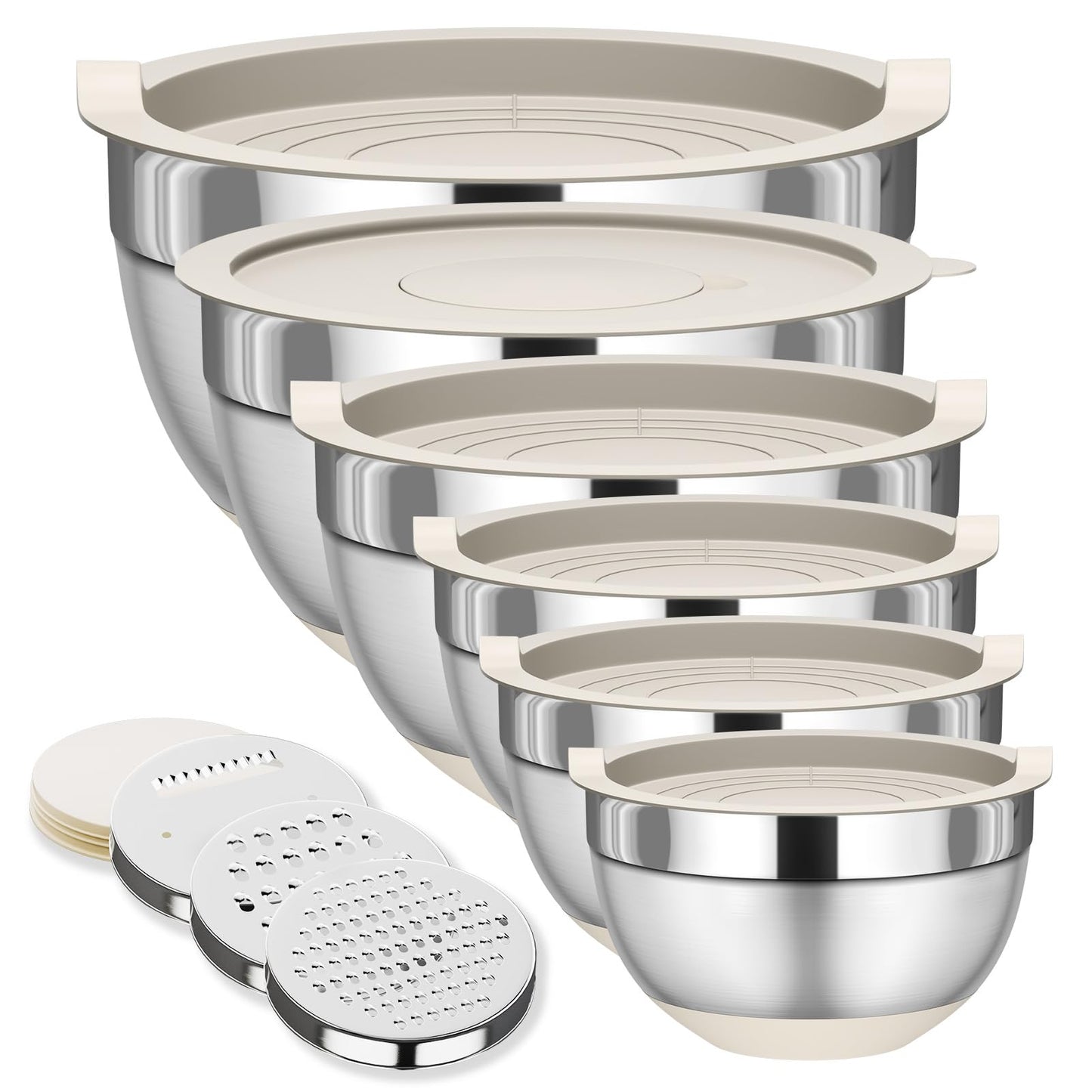Fyrnova 6 Piece Stainless Steel Nesting Storage Bowls