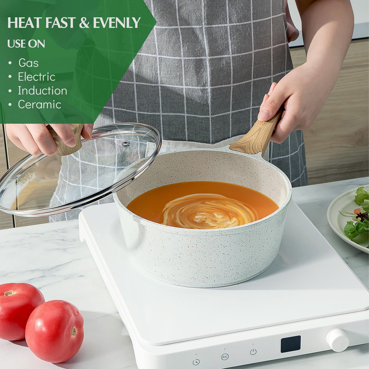 SENSARTE Nonstick Ceramic Cookware Set 13-Piece