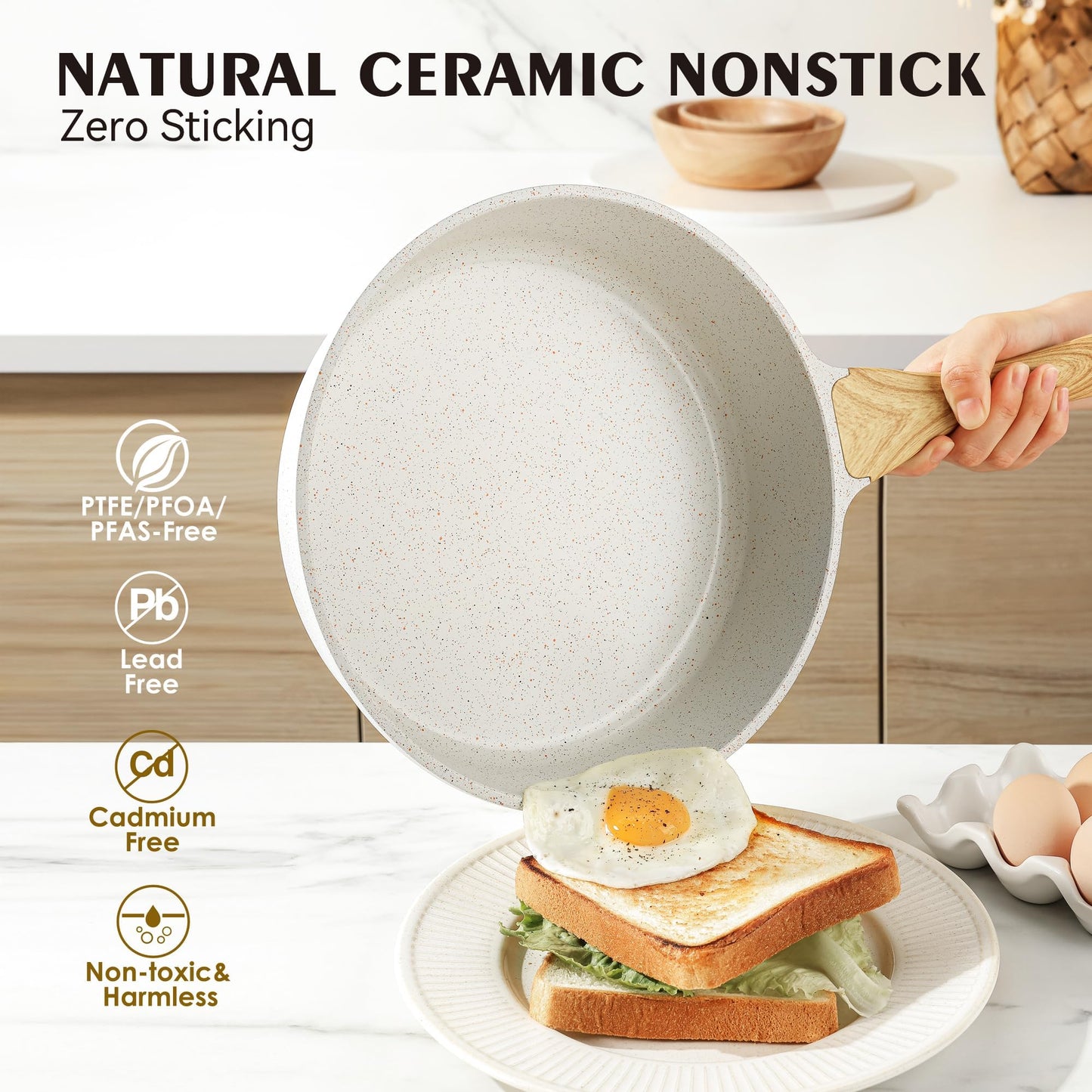 SENSARTE Nonstick Ceramic Cookware Set 13-Piece