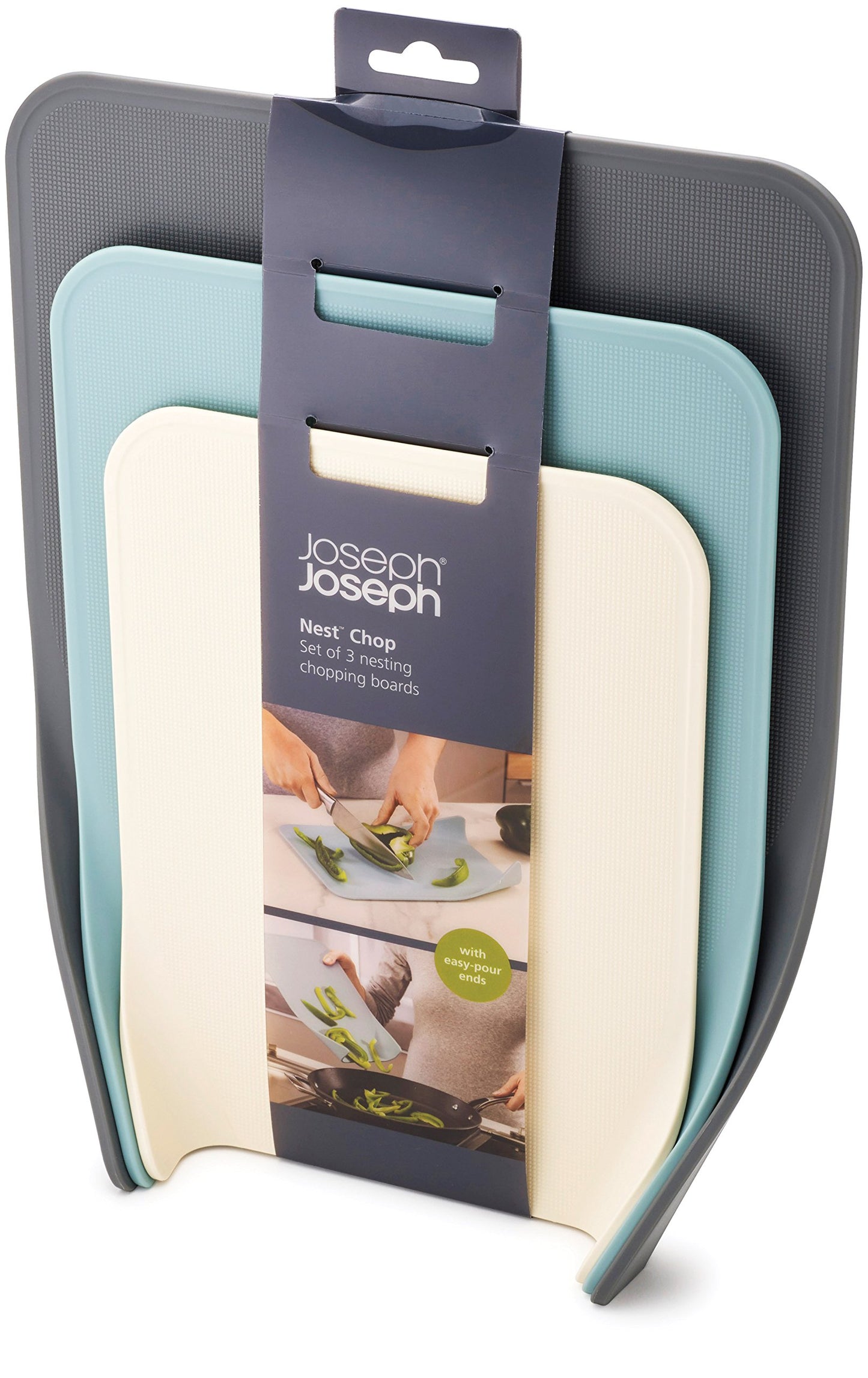 Joseph Joseph Nest Chop, Set of 3 Nesting Chopping Boards - Opal,Gray