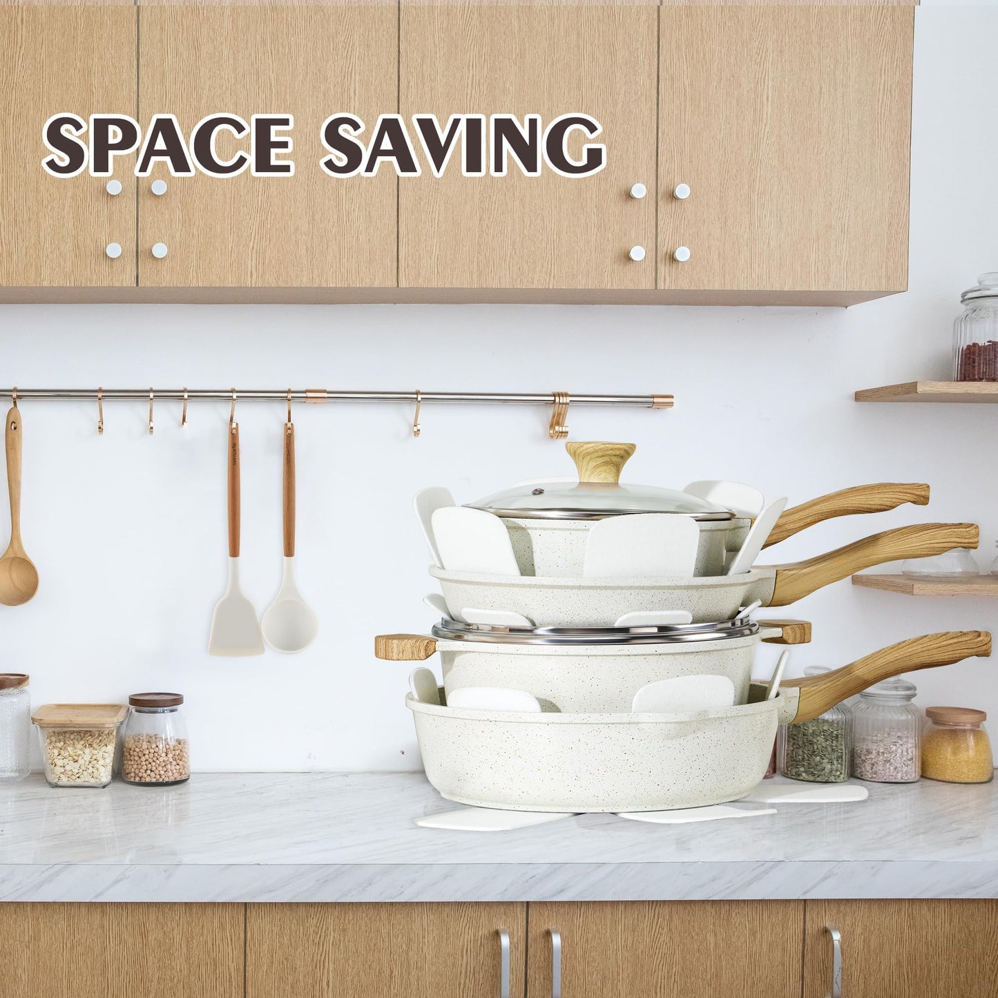 SENSARTE Nonstick Ceramic Cookware Set 13-Piece