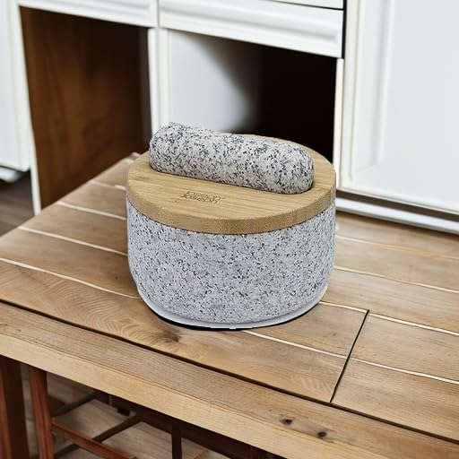 Joseph Joseph Dash Pestle and Mortar with Bamboo Lid - Granite
