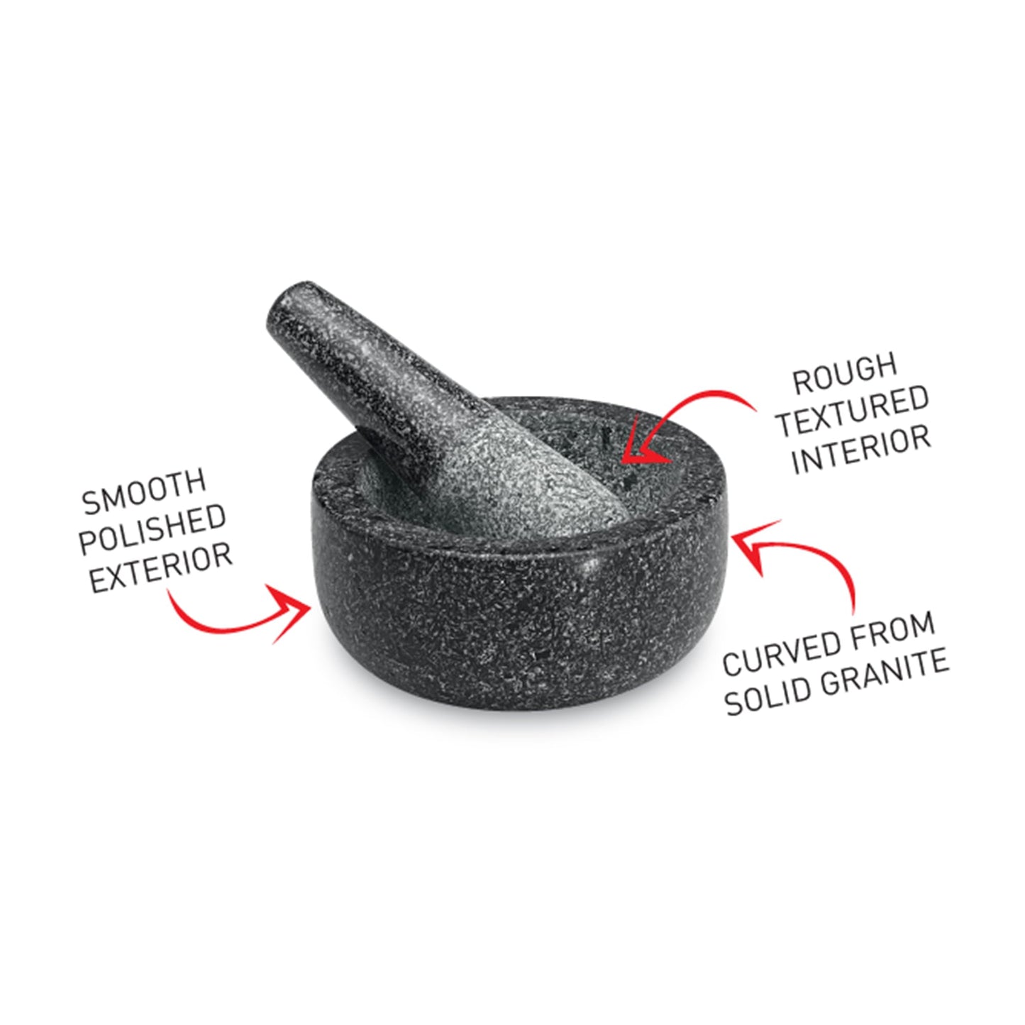 Avanti Granite Mini Mortar and Pestle, 9.5 cm Diameter, Black Speckled