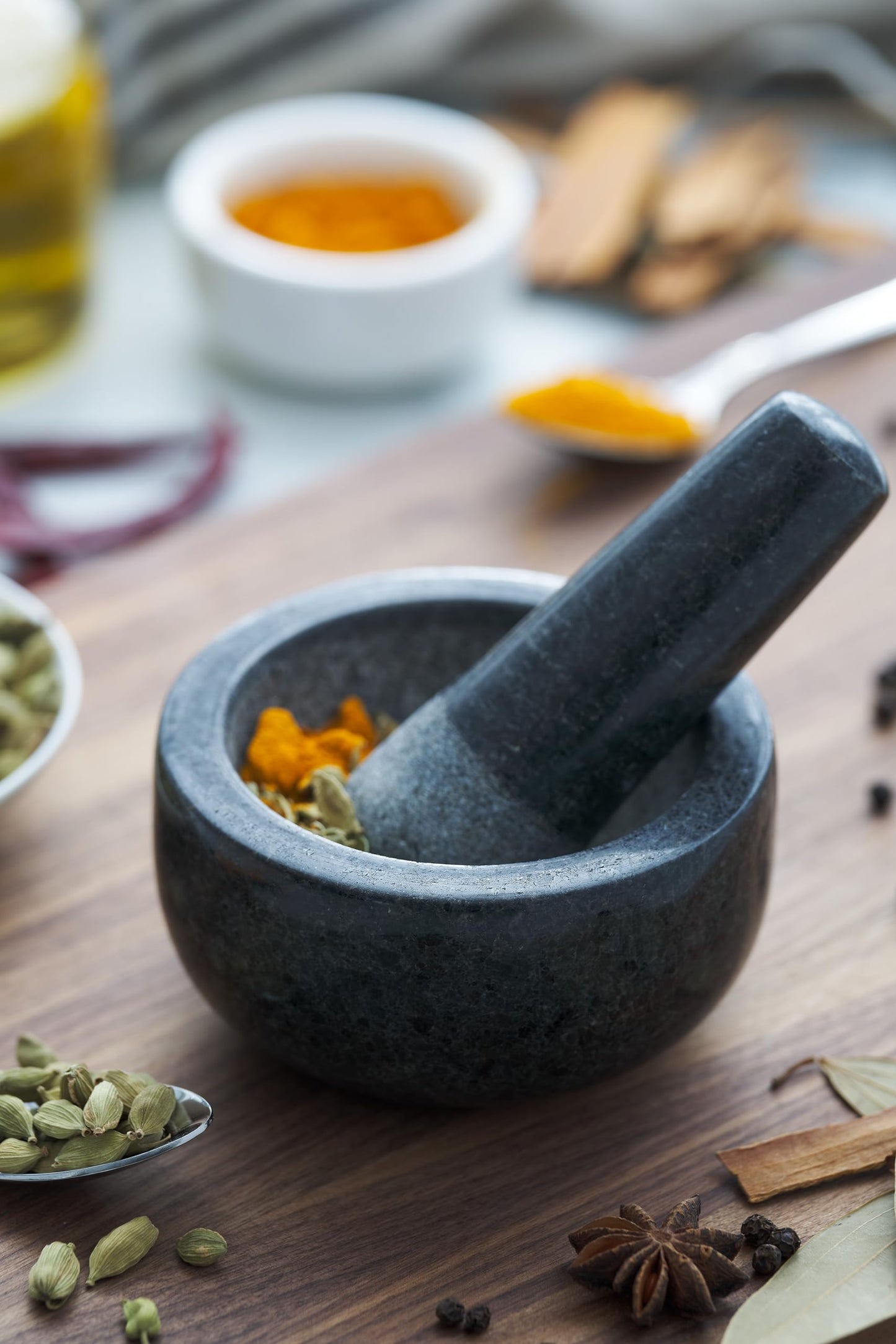 Avanti Granite Mini Mortar and Pestle, 9.5 cm Diameter, Black Speckled