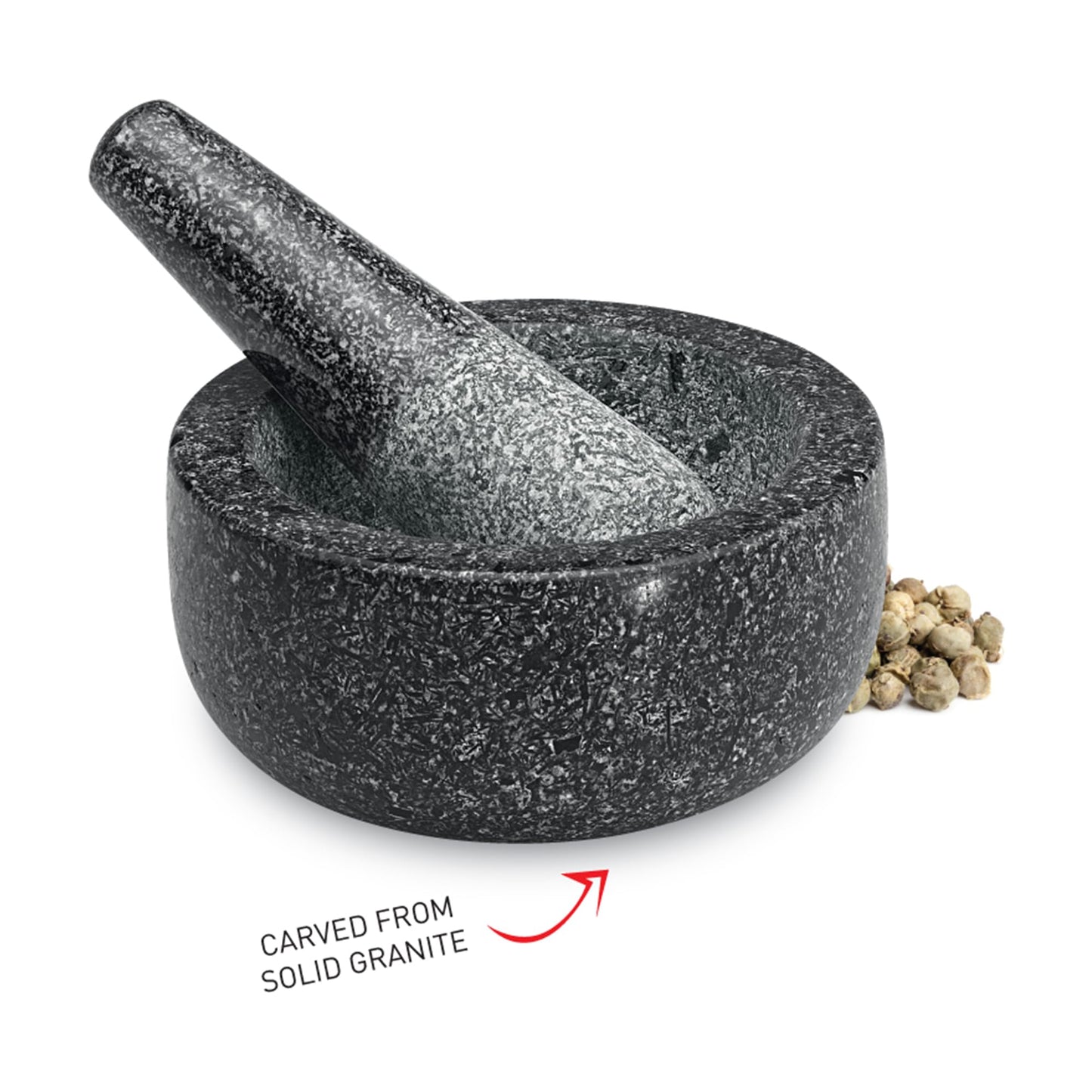 Avanti Granite Mini Mortar and Pestle, 9.5 cm Diameter, Black Speckled
