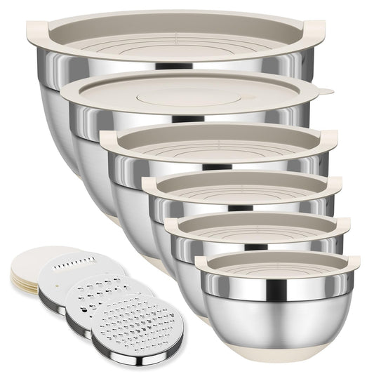 Fyrnova 6 Piece Stainless Steel Nesting Storage Bowls