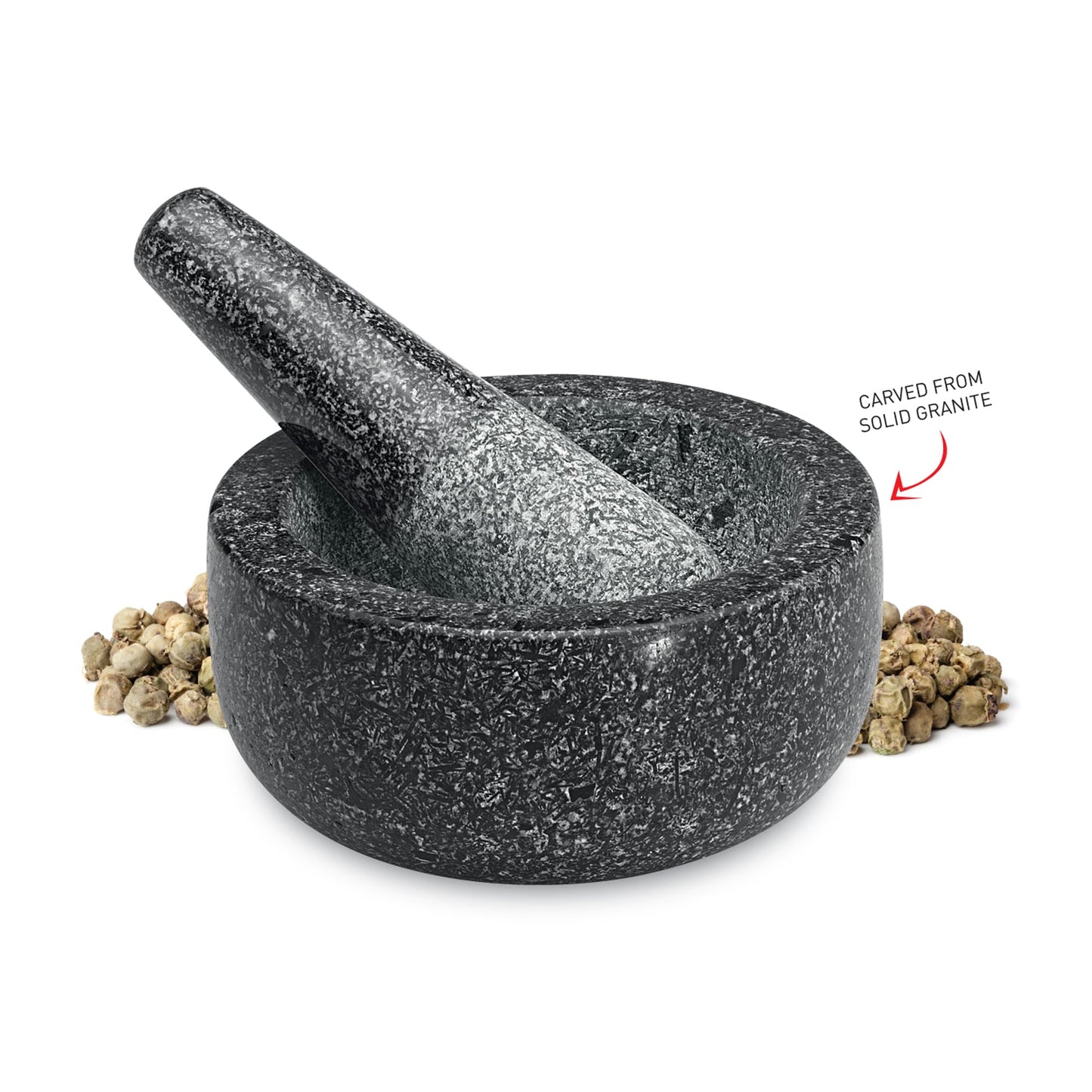 Avanti Granite Mini Mortar and Pestle, 9.5 cm Diameter, Black Speckled