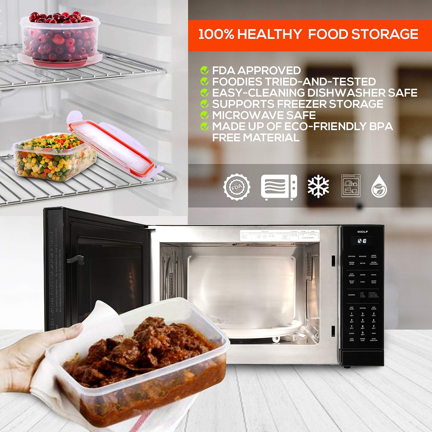 28 Large Food Storage Containers with Airtight Lids