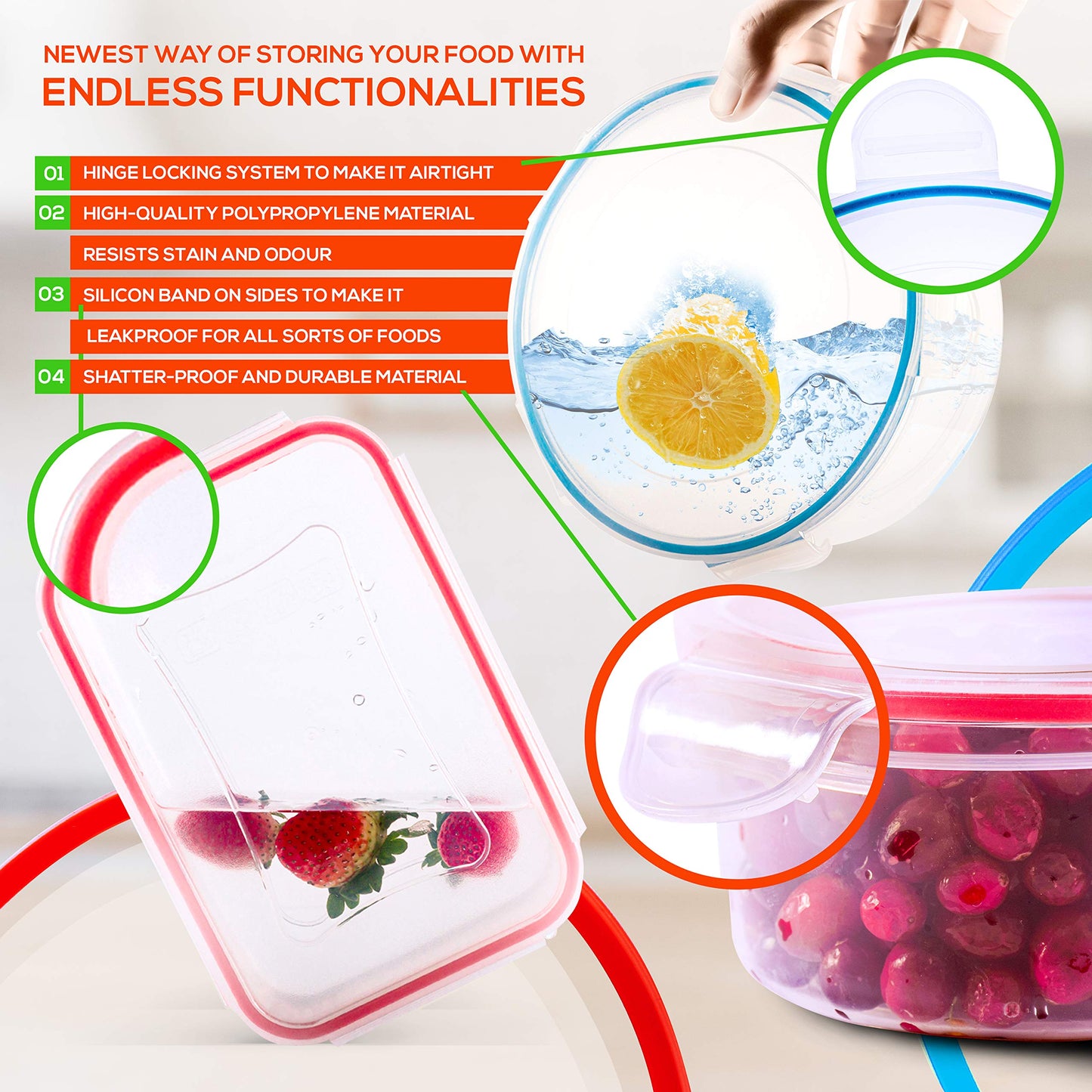 28 Large Food Storage Containers with Airtight Lids